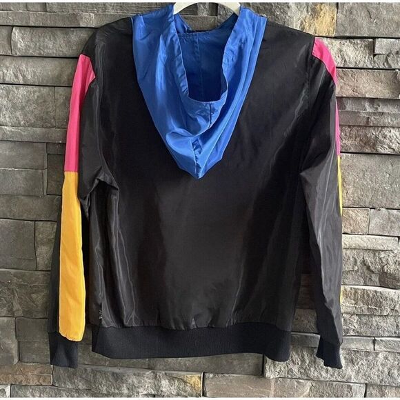 NX3 Windbreaker Pullover Jacket Black With Colorblock Child Large - Picture 2 of 4